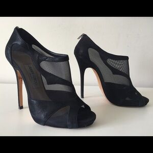 Elegant Black Mesh Stiletto Heels
